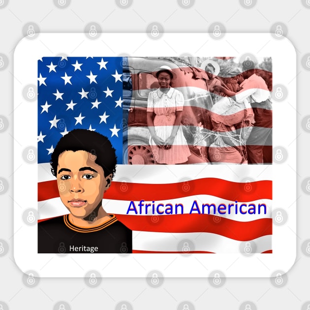 African American Heritage in Motion Sticker by Palmer T-Shirts & Mugs